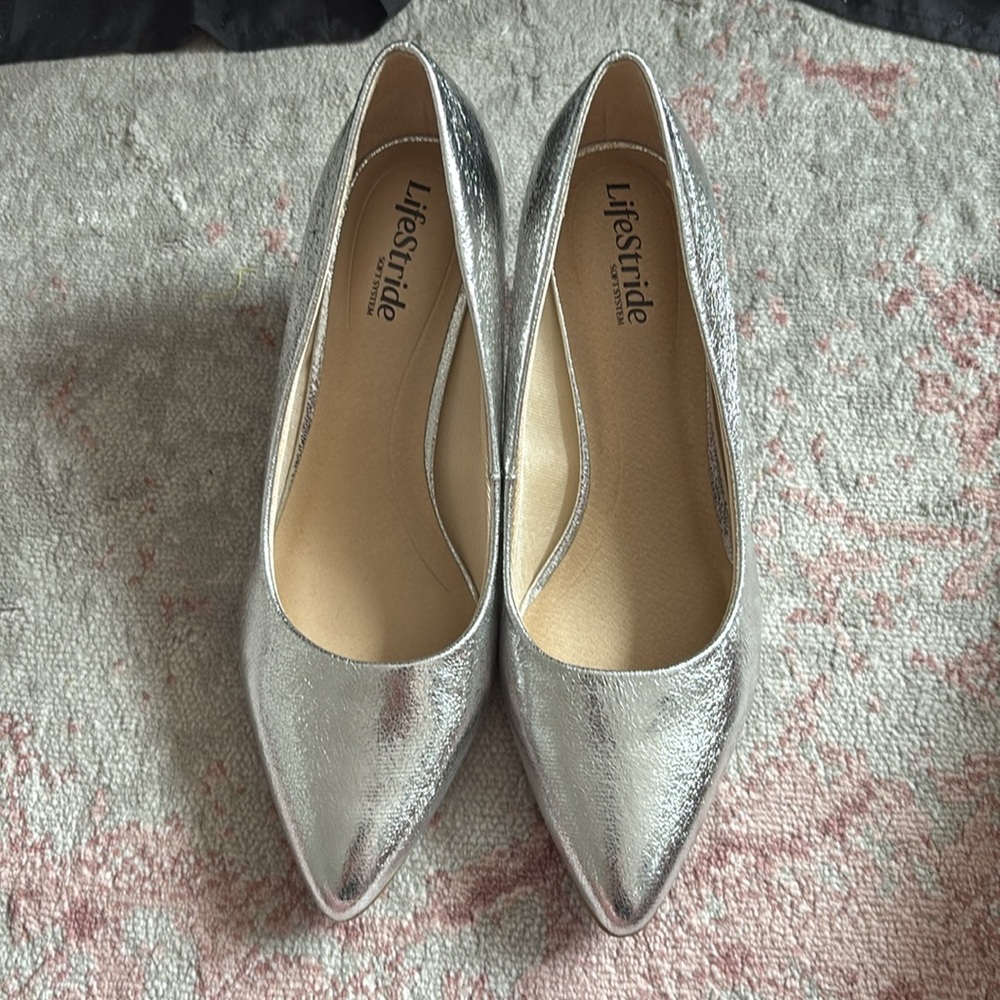 Silver Pointed Toe Heel (Wide Width) - image 3